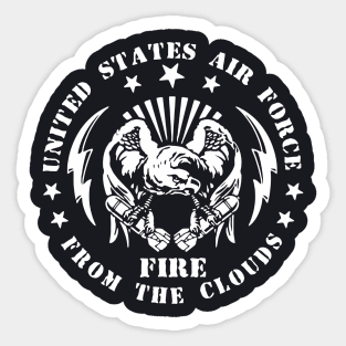 United States Air Force Fire From The Clouds Sticker